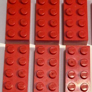 Vintage 1980's Lego Parts - Red 2x4 - 13 Pieces (LGP-03)